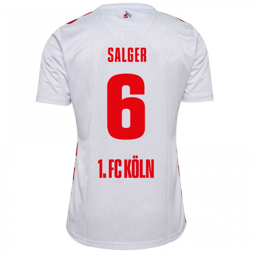 Kinder Stephan Salger #6 Weiß Rot Heimtrikot Trikot 2024/25 T-Shirt