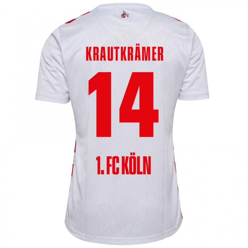 Kinder Jakob Krautkrämer #14 Weiß Rot Heimtrikot Trikot 2024/25 T-Shirt