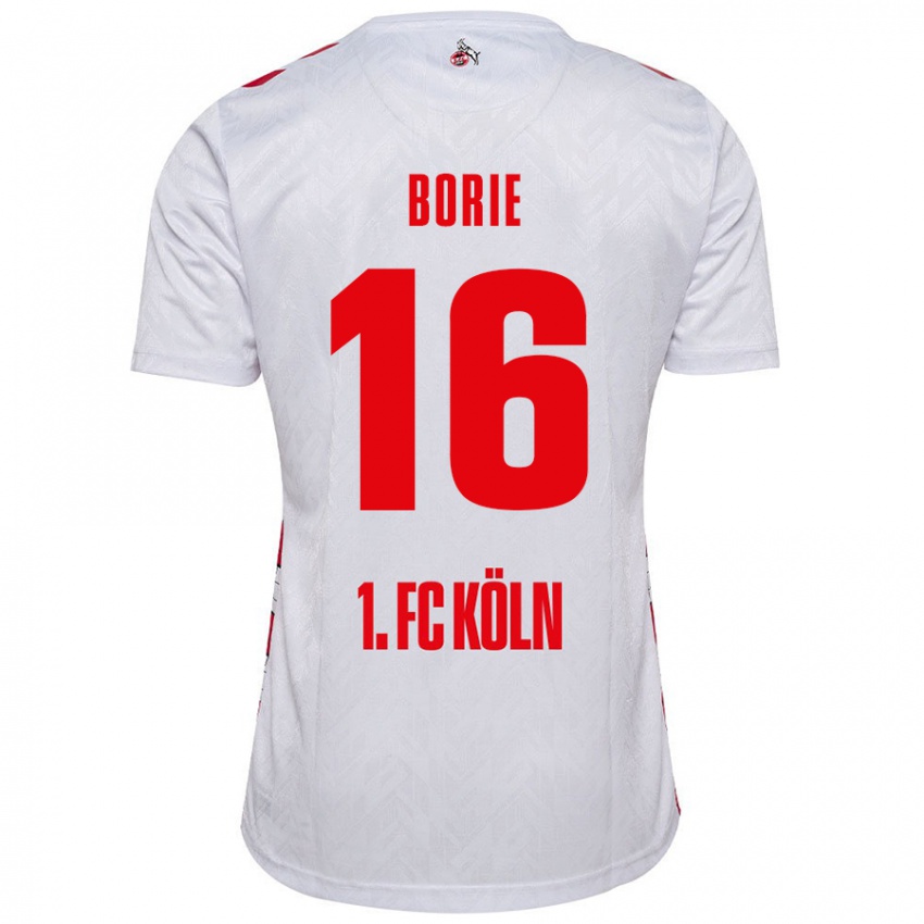 Kinder Etienne Borie #16 Weiß Rot Heimtrikot Trikot 2024/25 T-Shirt