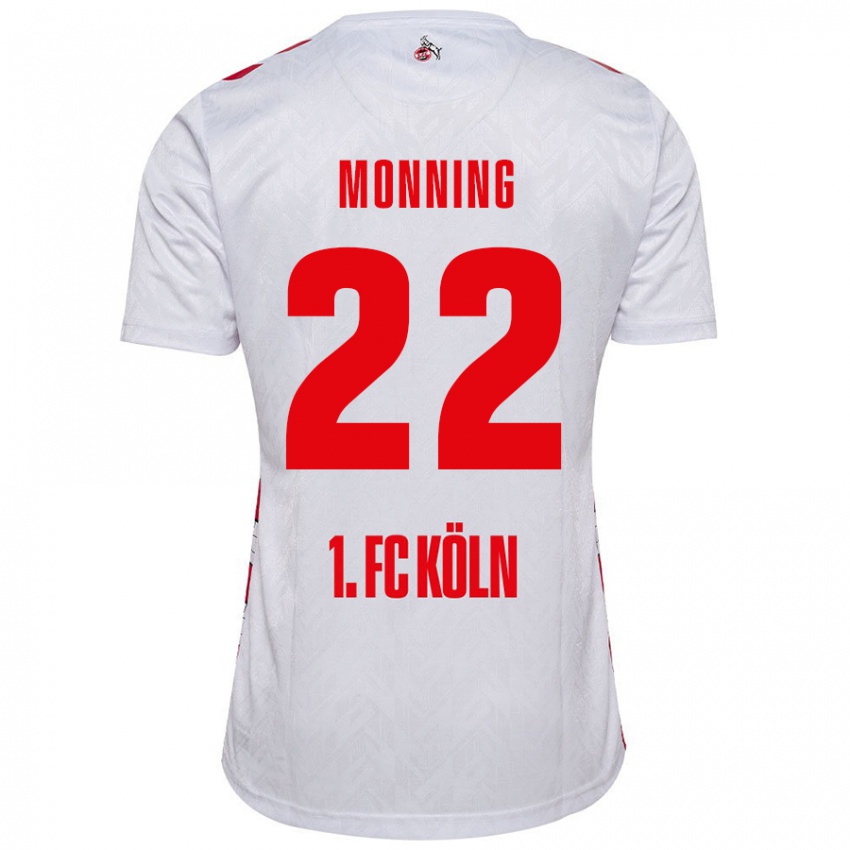 Kinder Marlon Monning #22 Weiß Rot Heimtrikot Trikot 2024/25 T-Shirt