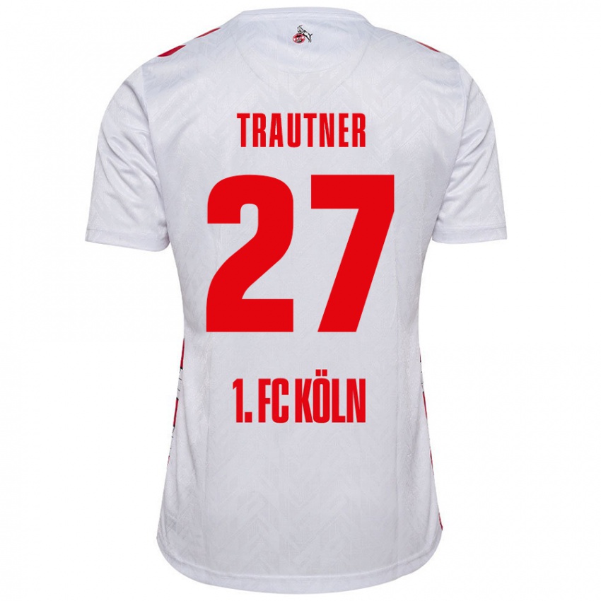 Kinder Tobias Trautner #27 Weiß Rot Heimtrikot Trikot 2024/25 T-Shirt