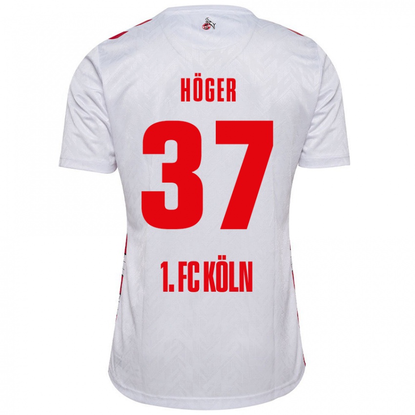 Kinder Marco Höger #37 Weiß Rot Heimtrikot Trikot 2024/25 T-Shirt