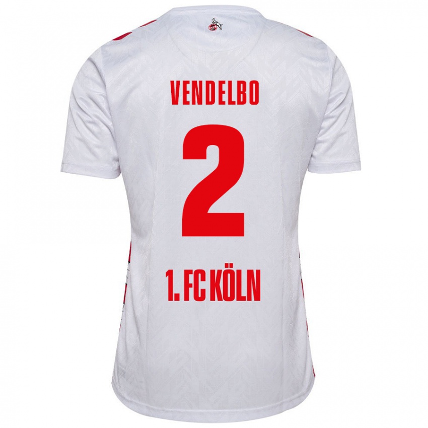 Kinder Sofie Vendelbo #2 Weiß Rot Heimtrikot Trikot 2024/25 T-Shirt