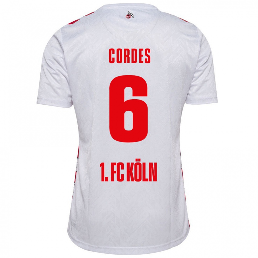 Kinder Lotta Cordes #6 Weiß Rot Heimtrikot Trikot 2024/25 T-Shirt