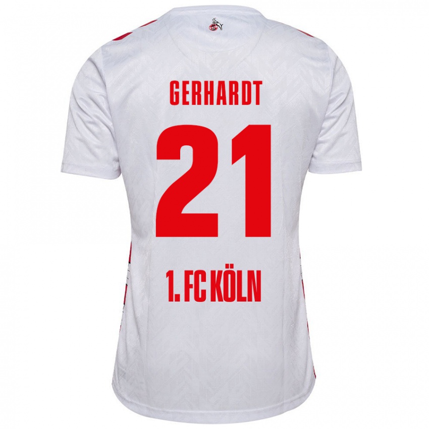 Kinder Anna Gerhardt #21 Weiß Rot Heimtrikot Trikot 2024/25 T-Shirt