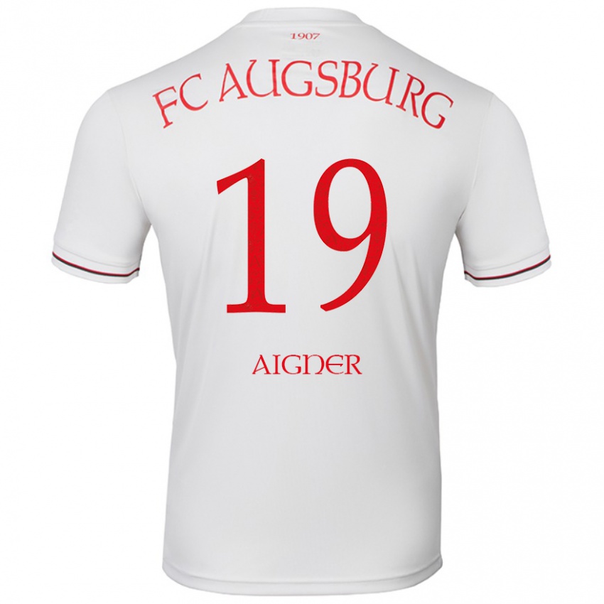 Kinder Lukas Aigner #19 Weiß Heimtrikot Trikot 2024/25 T-Shirt