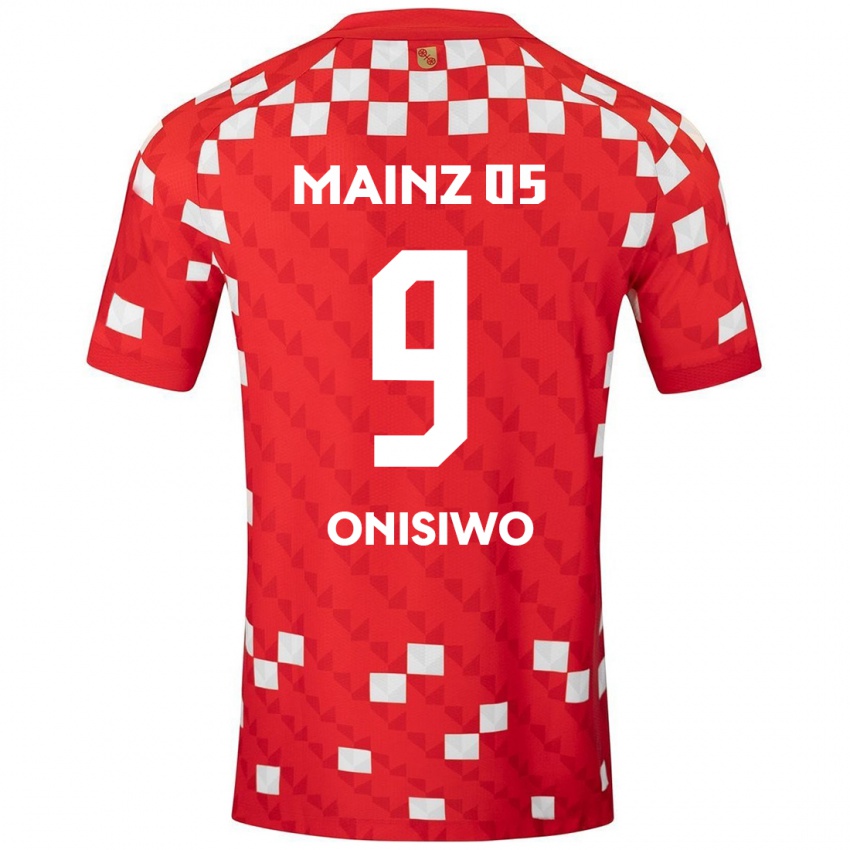 Kinder Karim Onisiwo #9 Weiß Rot Heimtrikot Trikot 2024/25 T-Shirt