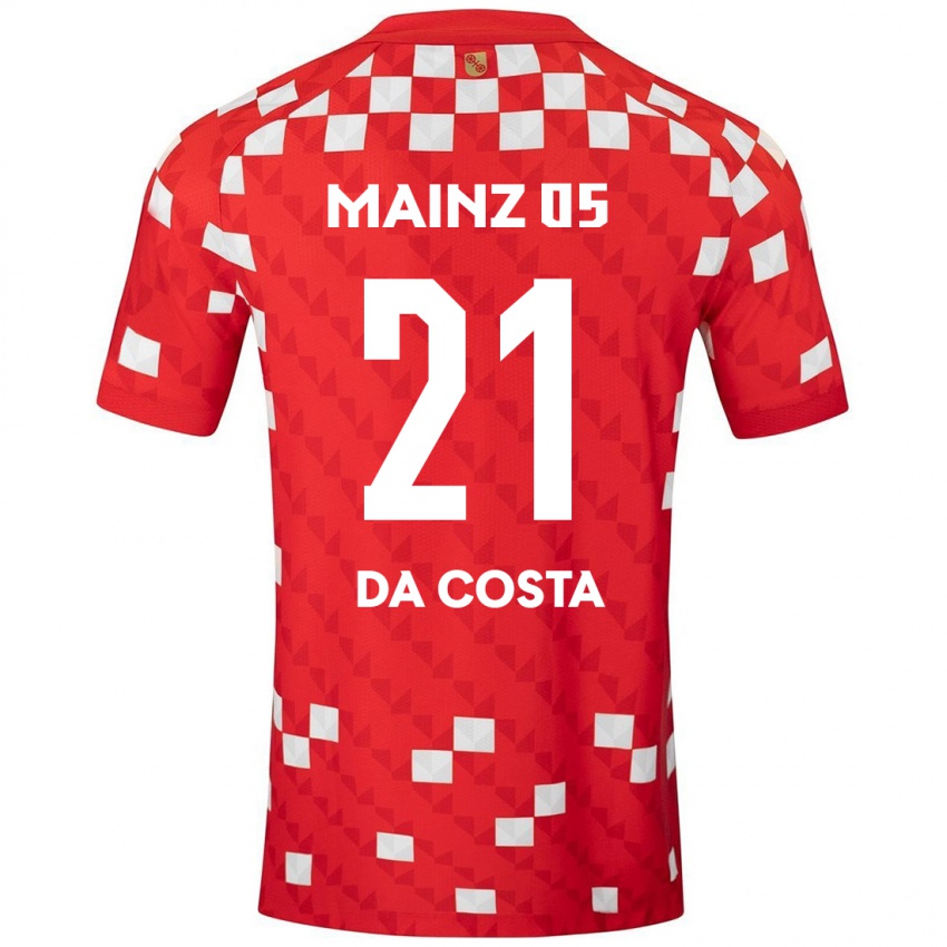 Kinder Danny Da Costa #21 Weiß Rot Heimtrikot Trikot 2024/25 T-Shirt