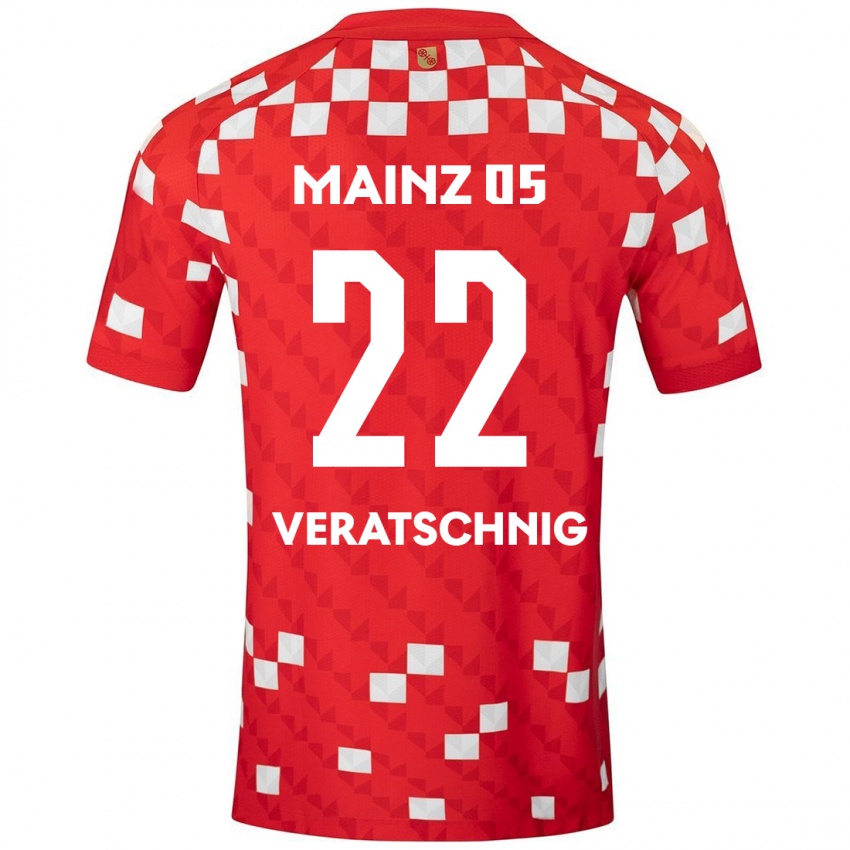 Kinder Nikolas Veratschnig #22 Weiß Rot Heimtrikot Trikot 2024/25 T-Shirt