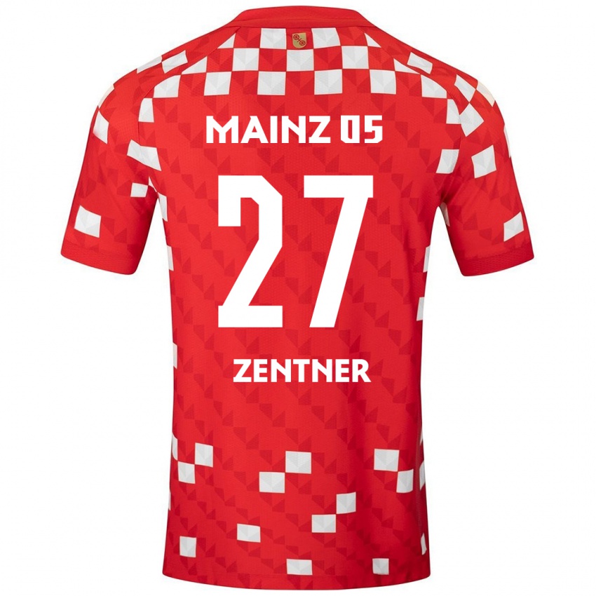 Kinder Robin Zentner #27 Weiß Rot Heimtrikot Trikot 2024/25 T-Shirt