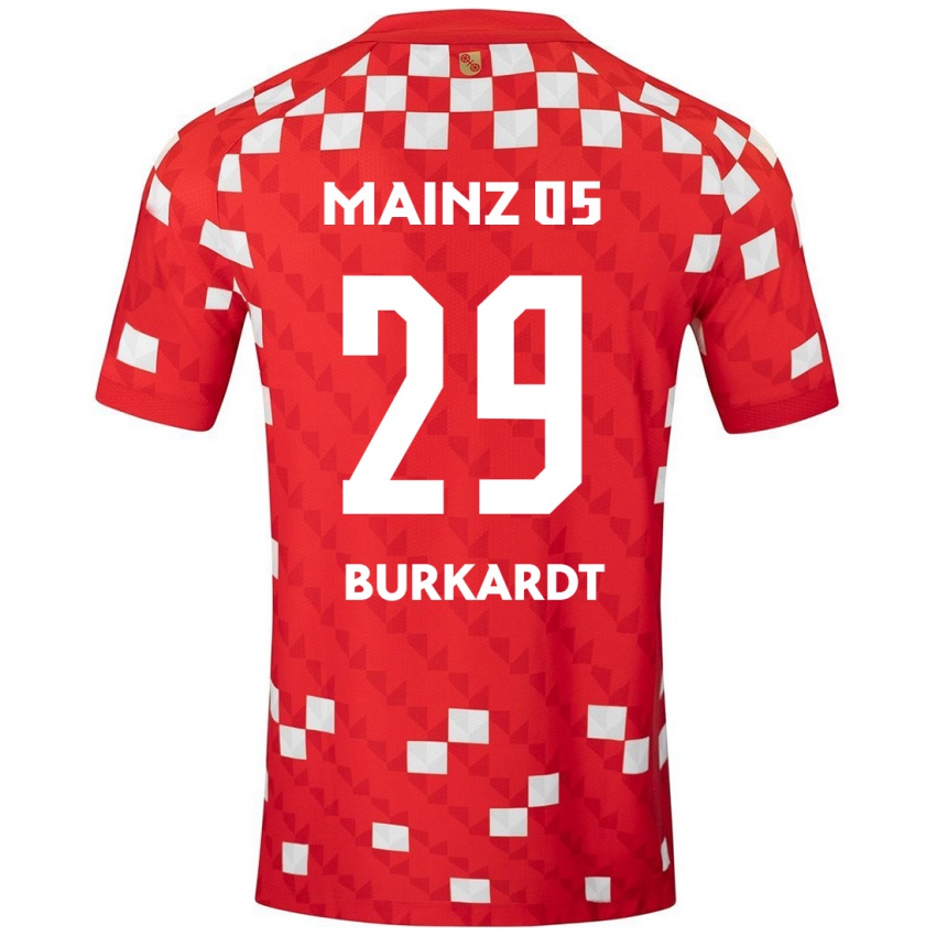 Kinder Jonathan Burkardt #29 Weiß Rot Heimtrikot Trikot 2024/25 T-Shirt