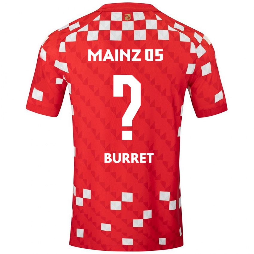 Kinder Kiran Burret #0 Weiß Rot Heimtrikot Trikot 2024/25 T-Shirt