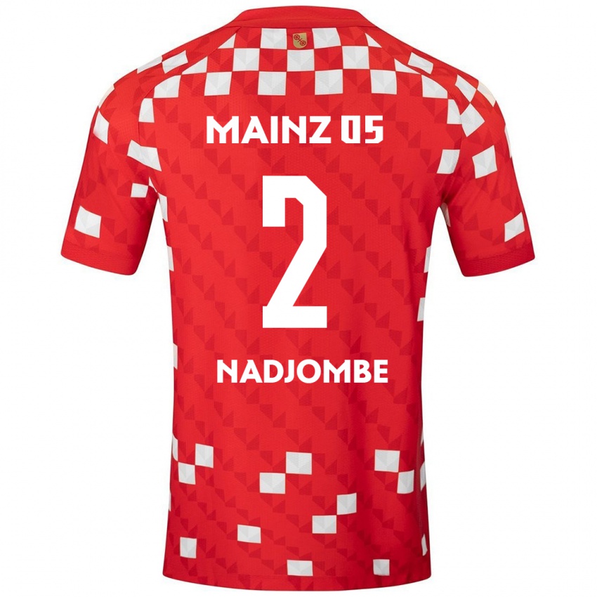 Kinder Jean-Marie Nadjombe #2 Weiß Rot Heimtrikot Trikot 2024/25 T-Shirt