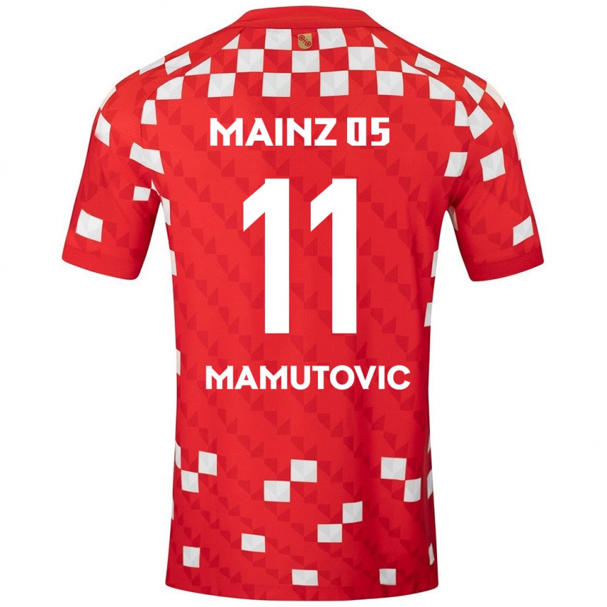 Kinder David Mamutovic #11 Weiß Rot Heimtrikot Trikot 2024/25 T-Shirt