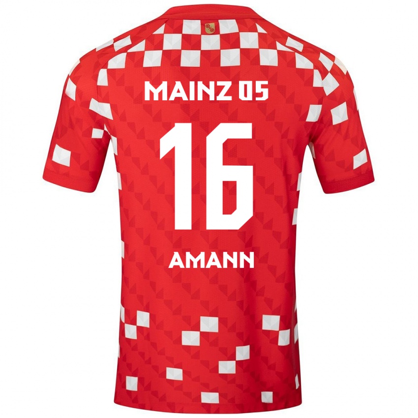 Kinder Jason Amann #16 Weiß Rot Heimtrikot Trikot 2024/25 T-Shirt