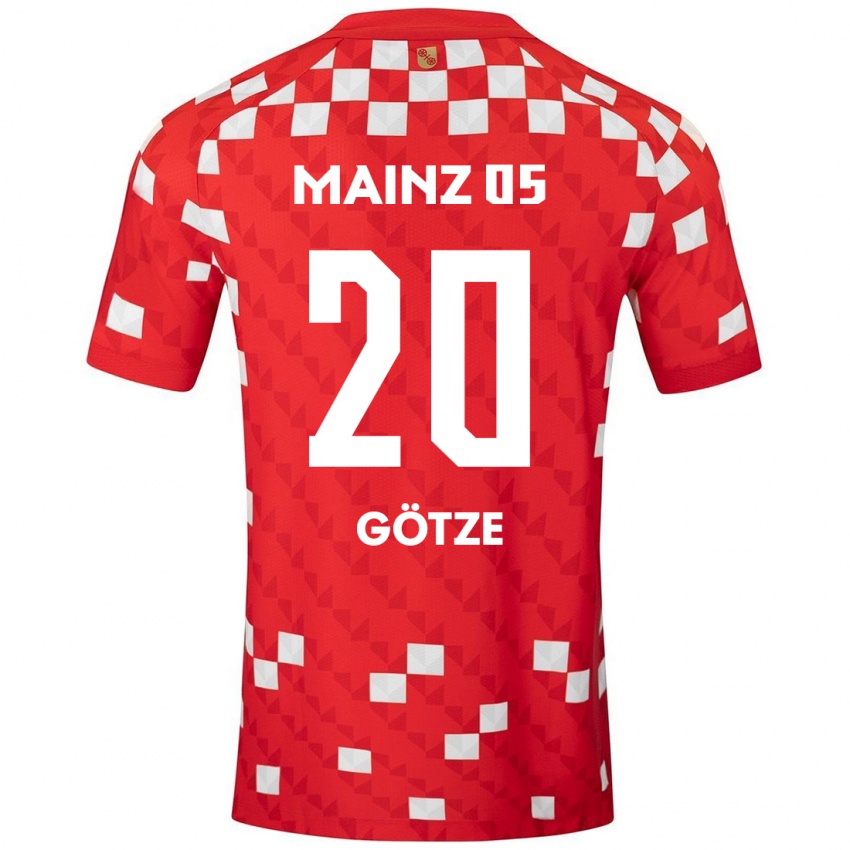 Kinder Justus Götze #20 Weiß Rot Heimtrikot Trikot 2024/25 T-Shirt