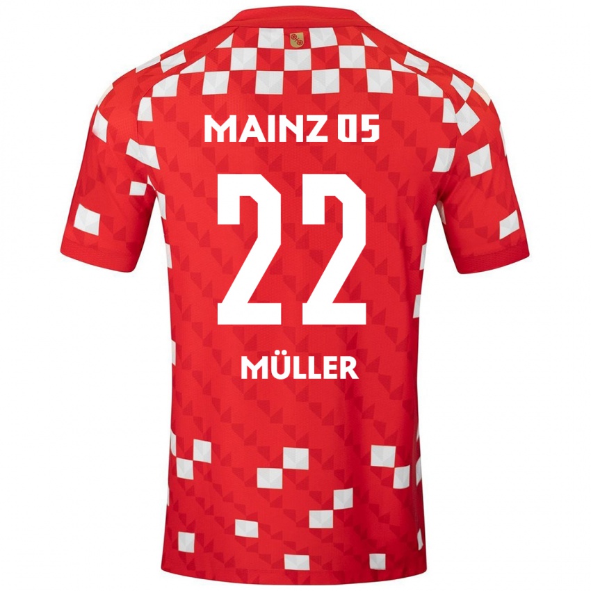 Kinder Tim Müller #22 Weiß Rot Heimtrikot Trikot 2024/25 T-Shirt