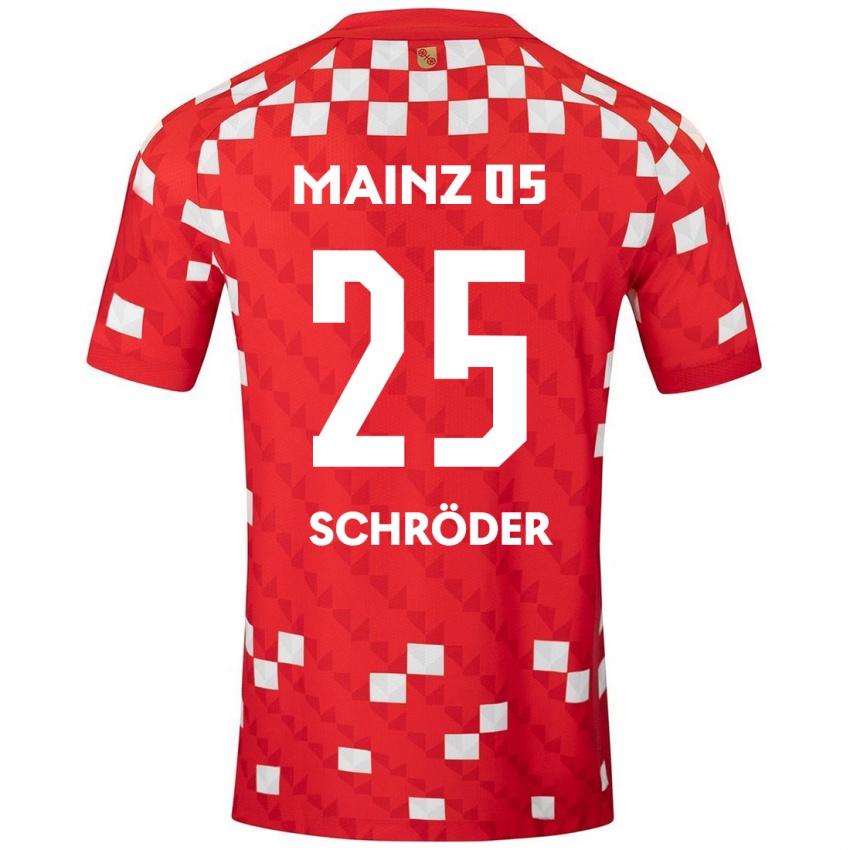 Kinder Maxim Schröder #25 Weiß Rot Heimtrikot Trikot 2024/25 T-Shirt