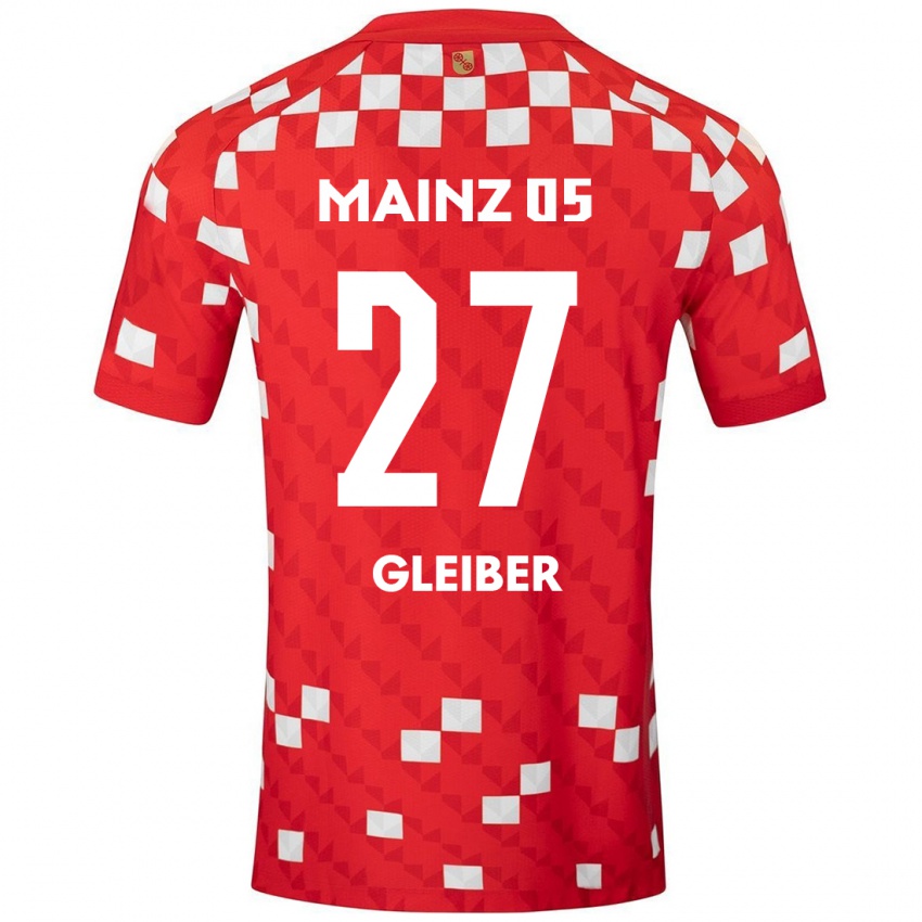 Kinder Daniel Gleiber #27 Weiß Rot Heimtrikot Trikot 2024/25 T-Shirt