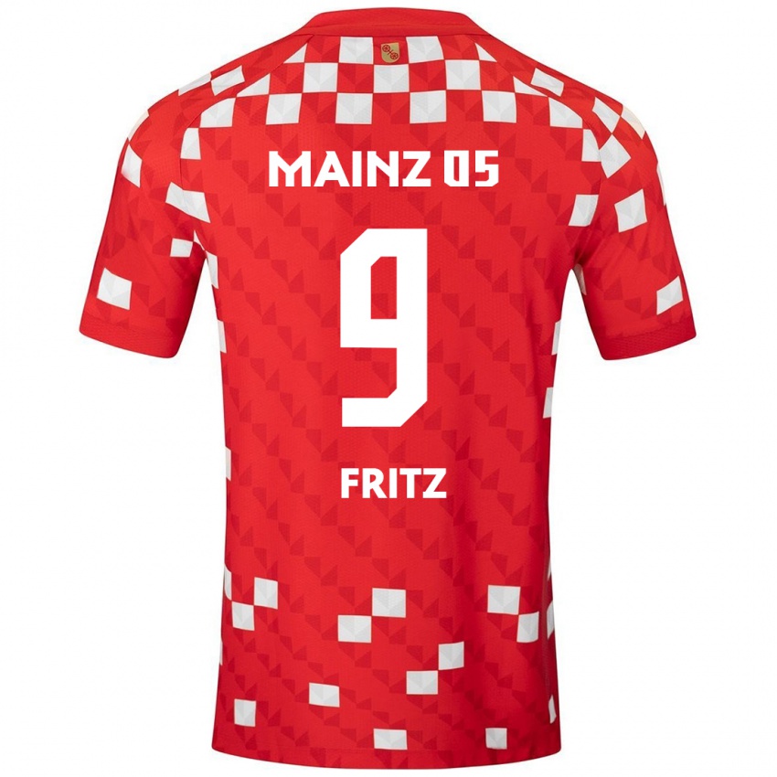 Kinder April Fritz #9 Weiß Rot Heimtrikot Trikot 2024/25 T-Shirt