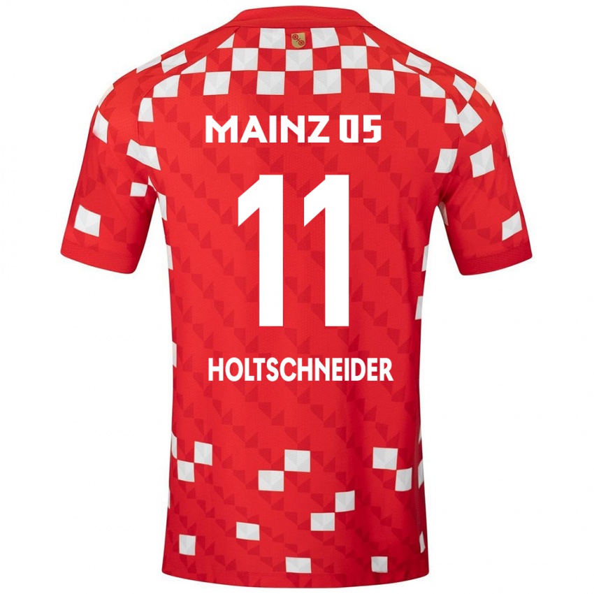 Kinder Hannah Holtschneider #11 Weiß Rot Heimtrikot Trikot 2024/25 T-Shirt