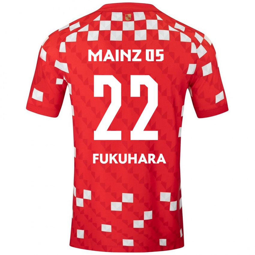 Kinder Yuuka Fukuhara #22 Weiß Rot Heimtrikot Trikot 2024/25 T-Shirt