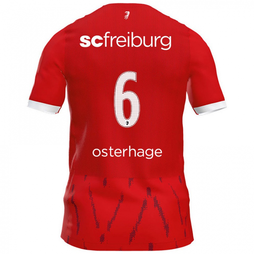 Kinder Patrick Osterhage #6 Rot Heimtrikot Trikot 2024/25 T-Shirt