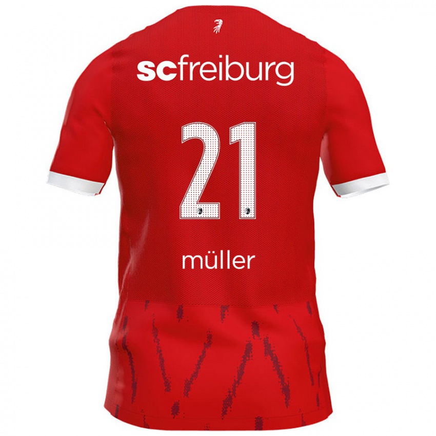 Kinder Florian Müller #21 Rot Heimtrikot Trikot 2024/25 T-Shirt