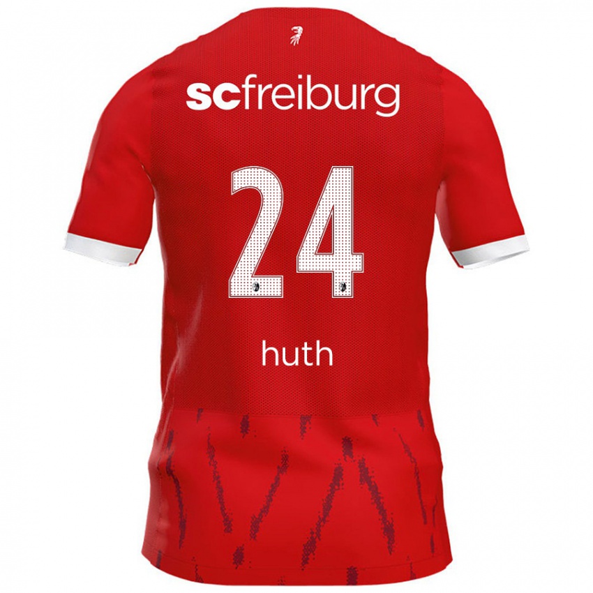 Kinder Jannik Huth #24 Rot Heimtrikot Trikot 2024/25 T-Shirt