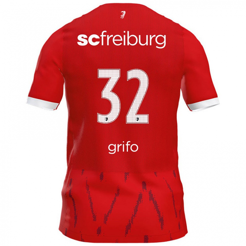 Kinder Vincenzo Grifo #32 Rot Heimtrikot Trikot 2024/25 T-Shirt