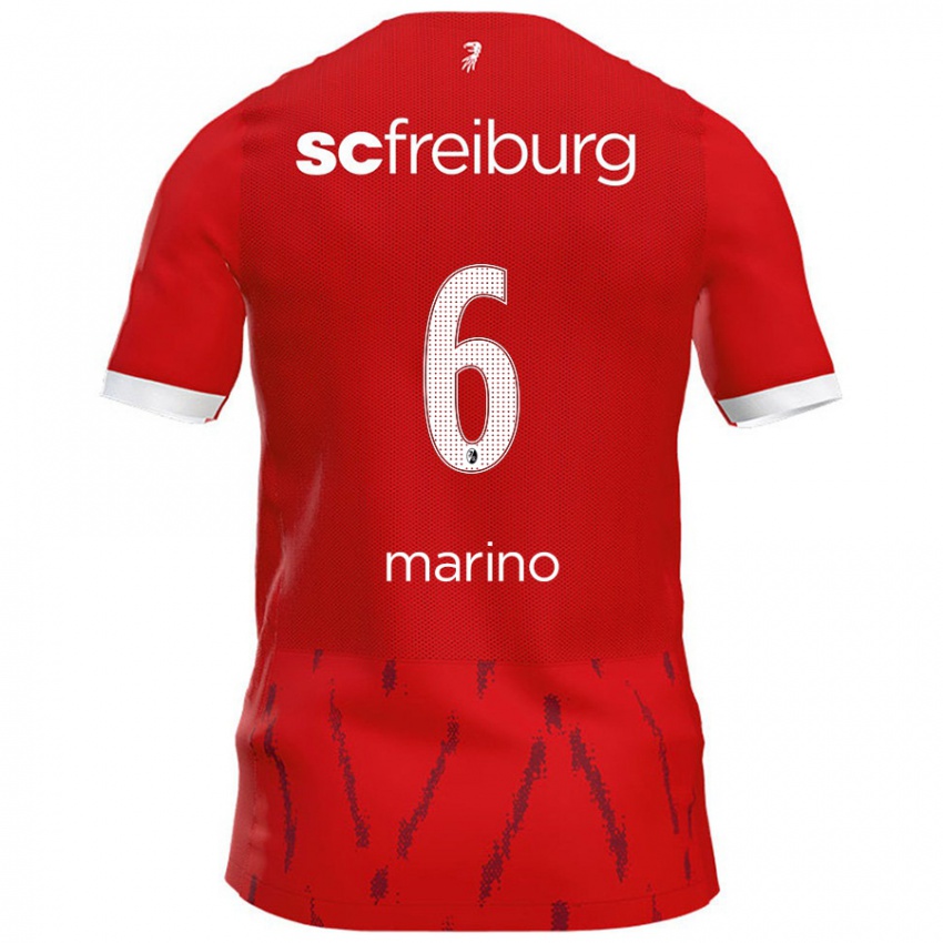 Kinder Luca Marino #6 Rot Heimtrikot Trikot 2024/25 T-Shirt