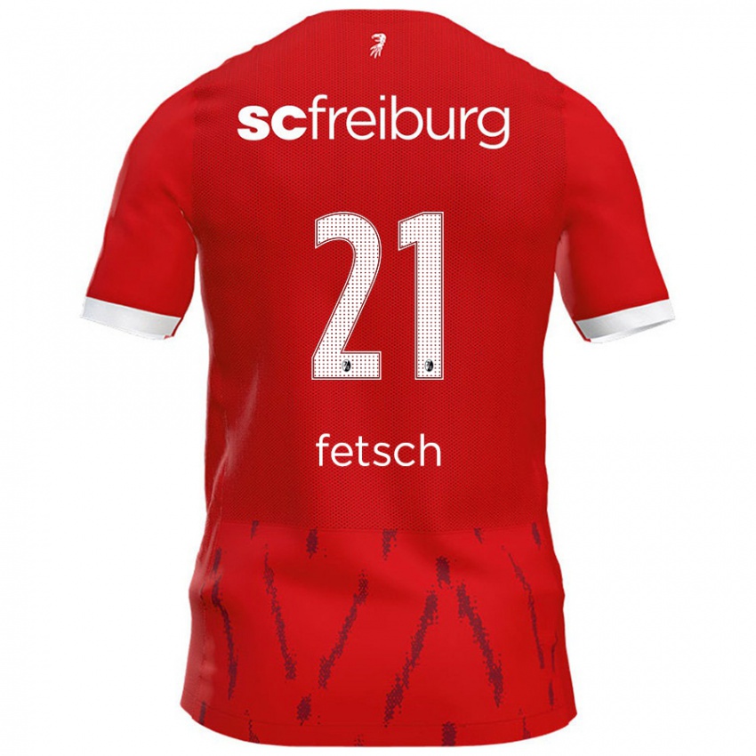 Kinder Mathias Fetsch #21 Rot Heimtrikot Trikot 2024/25 T-Shirt