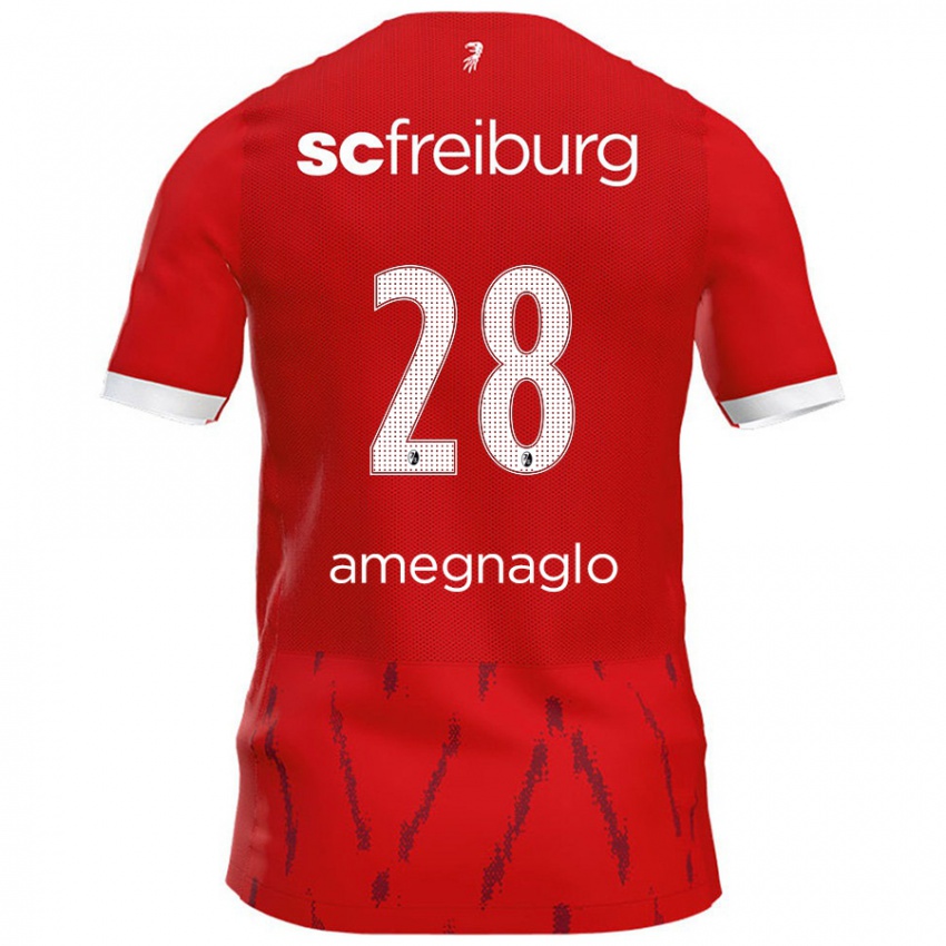 Kinder David Amegnaglo #28 Rot Heimtrikot Trikot 2024/25 T-Shirt