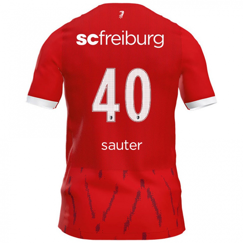 Kinder Niklas Sauter #40 Rot Heimtrikot Trikot 2024/25 T-Shirt