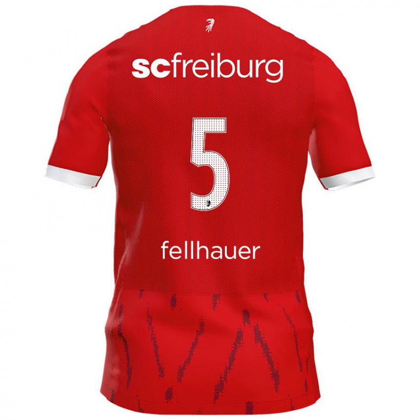 Kinder Kim Fellhauer #5 Rot Heimtrikot Trikot 2024/25 T-Shirt