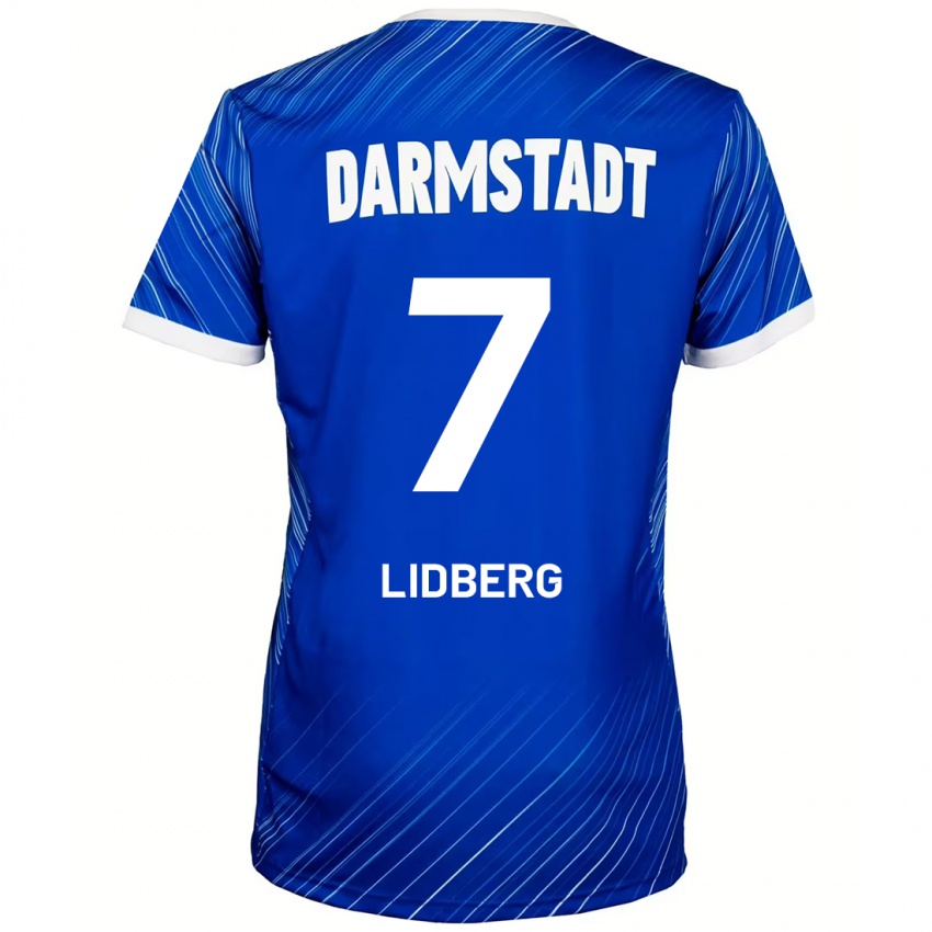 Kinder Isac Lidberg #7 Blau Weiß Heimtrikot Trikot 2024/25 T-Shirt