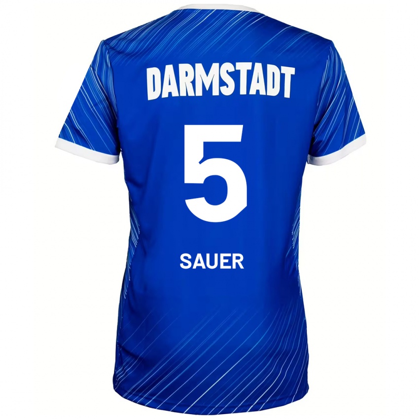 Kinder Tino Sauer #5 Blau Weiß Heimtrikot Trikot 2024/25 T-Shirt