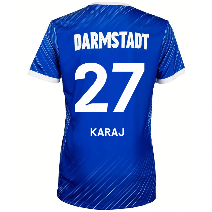 Kinder Eraldo Karaj #27 Blau Weiß Heimtrikot Trikot 2024/25 T-Shirt