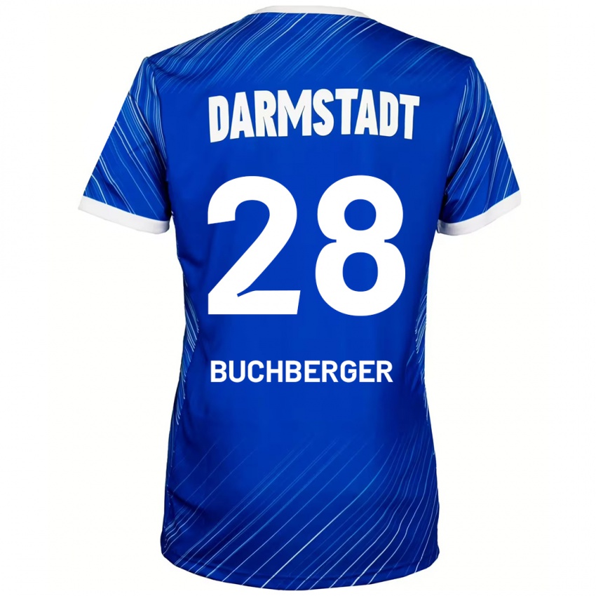 Kinder Jonas Buchberger #28 Blau Weiß Heimtrikot Trikot 2024/25 T-Shirt