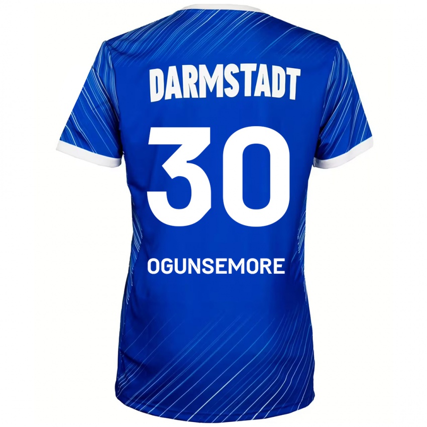 Kinder Malakai Ogunsemore #30 Blau Weiß Heimtrikot Trikot 2024/25 T-Shirt