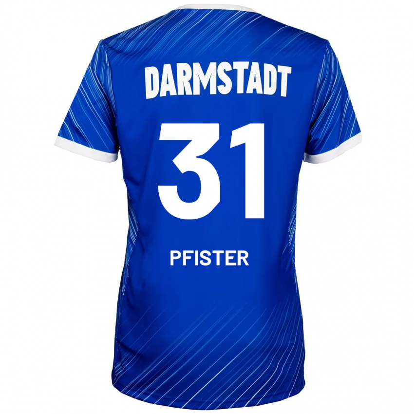 Kinder Max Pfister #31 Blau Weiß Heimtrikot Trikot 2024/25 T-Shirt