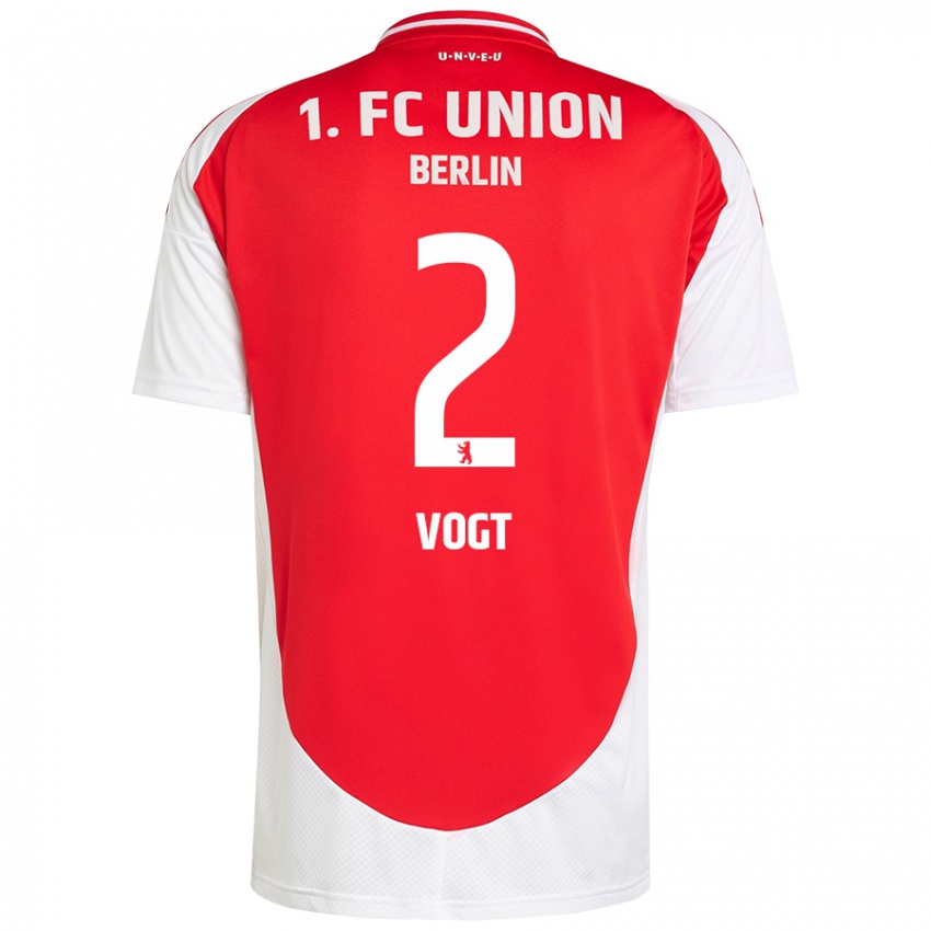 Kinder Kevin Vogt #2 Rot Weiß Heimtrikot Trikot 2024/25 T-Shirt