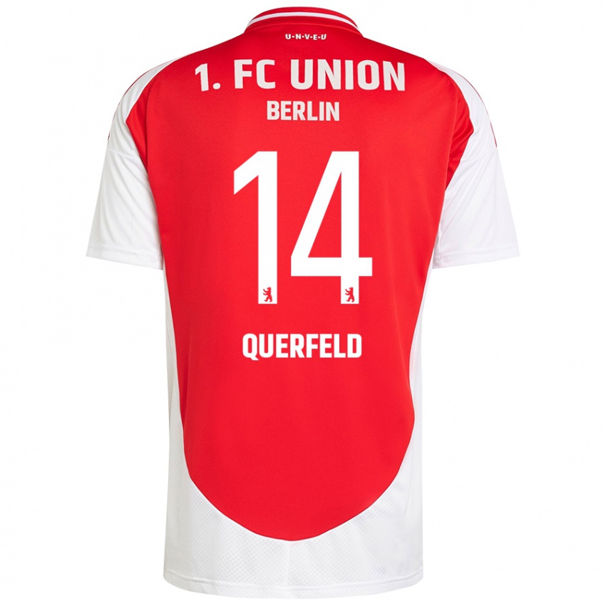 Kinder Leopold Querfeld #14 Rot Weiß Heimtrikot Trikot 2024/25 T-Shirt