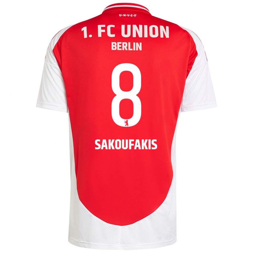 Kinder Theodor Sakoufakis #8 Rot Weiß Heimtrikot Trikot 2024/25 T-Shirt