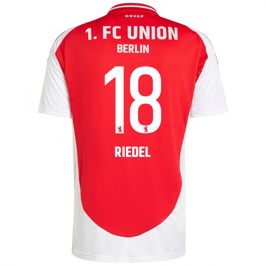 Kinder Aaron Riedel #18 Rot Weiß Heimtrikot Trikot 2024/25 T-Shirt