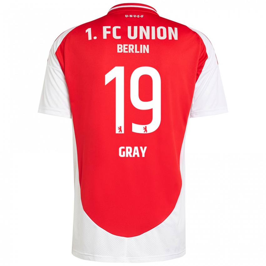 Kinder Mekhi Gray #19 Rot Weiß Heimtrikot Trikot 2024/25 T-Shirt