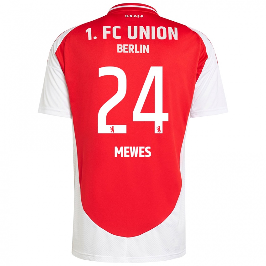 Kinder Gennaro Mewes #24 Rot Weiß Heimtrikot Trikot 2024/25 T-Shirt