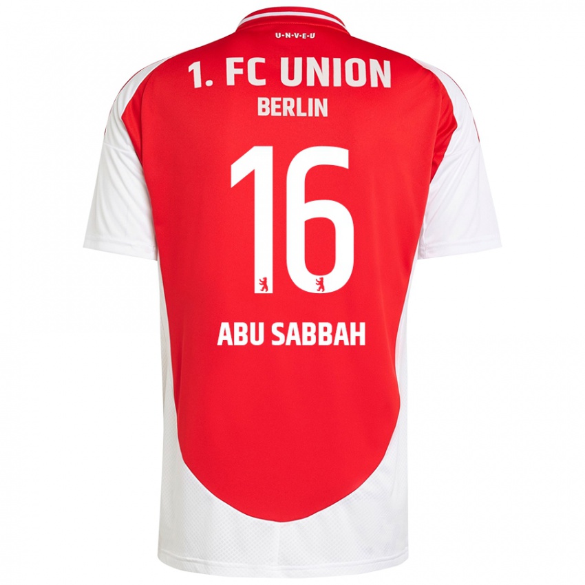 Kinder Sarah Abu Sabbah #16 Rot Weiß Heimtrikot Trikot 2024/25 T-Shirt