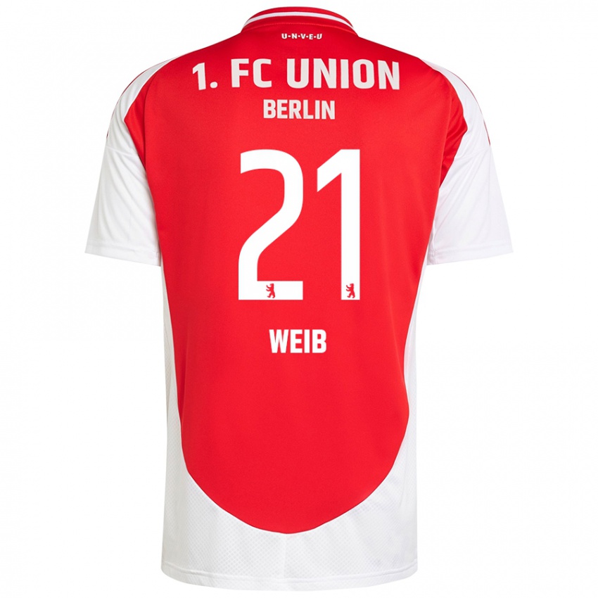 Kinder Anna Weiß #21 Rot Weiß Heimtrikot Trikot 2024/25 T-Shirt