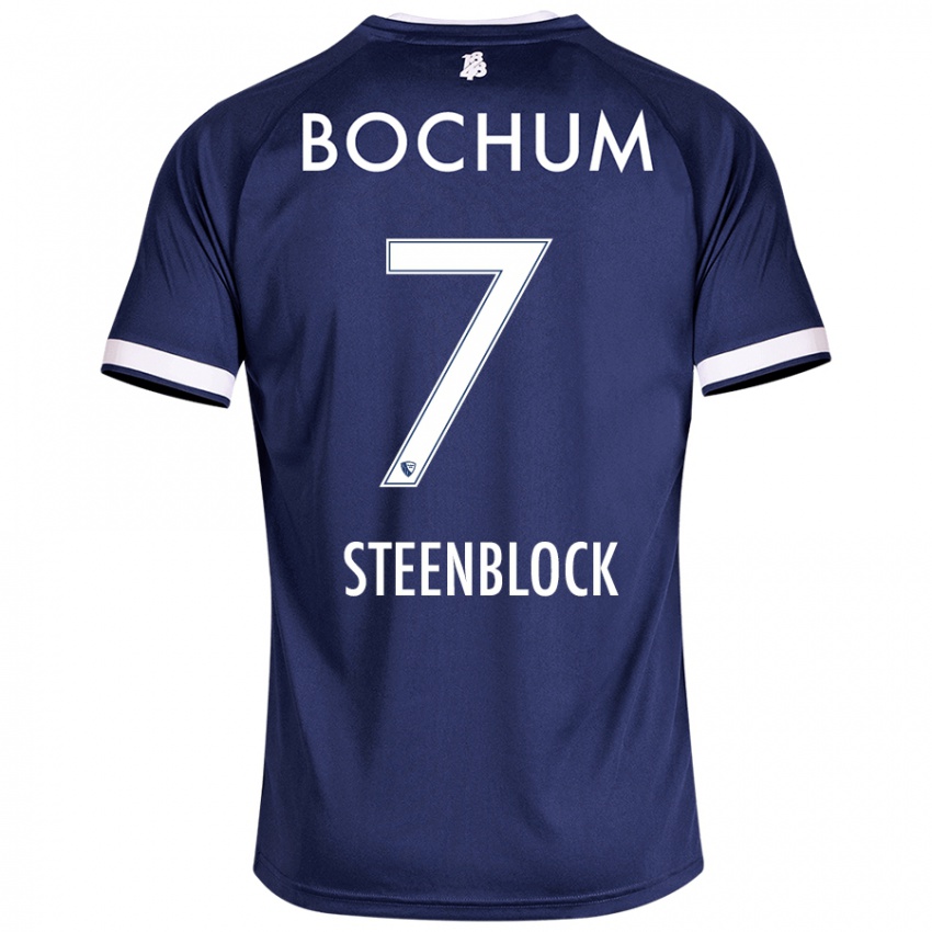 Kinder Jannis Steenblock #7 Dunkelblau Heimtrikot Trikot 2024/25 T-Shirt